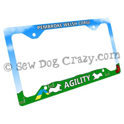 Corgi Agility License Plate Frame