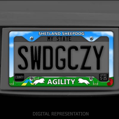 Sheltie Agility License Plate Frame