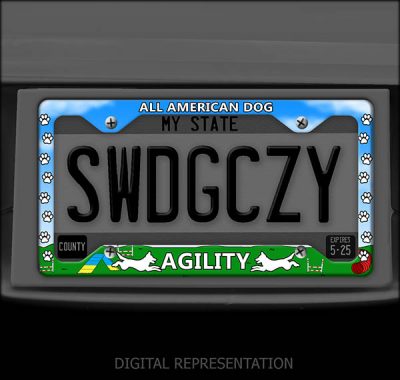 Mutt Agility License Plate Frame