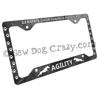 German Shorthaired Pointer Agility License Plate Frame