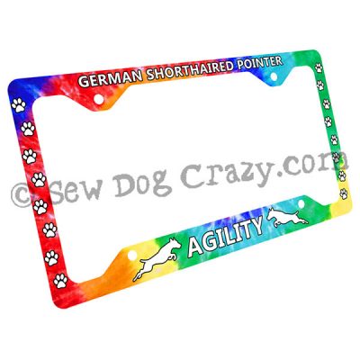 German Shorthair Pointer Agility License Plate Frame