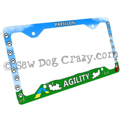 Agility Papillon License Plate Frame