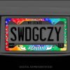 Tie Dye Papillon Agility License Plate Frame