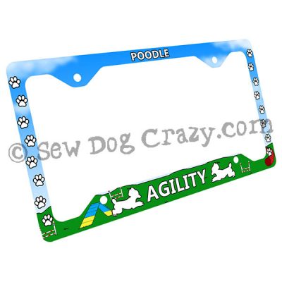 Miniature Poodle Agility License Plate Frame