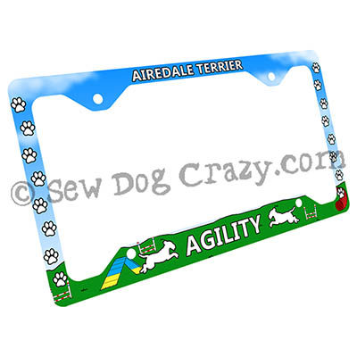 Airedale Agility License Plate Frame