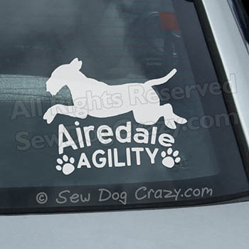 Airedale Agility Car Window Sticker
