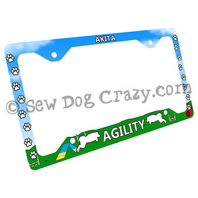 Agility Akita License Plate Frame