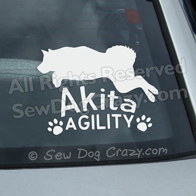 Akita Agility Car Window Sticker