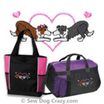 Embroidered Border Collie Bags