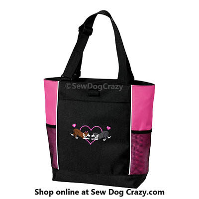 Embroidered Border Collie Tote