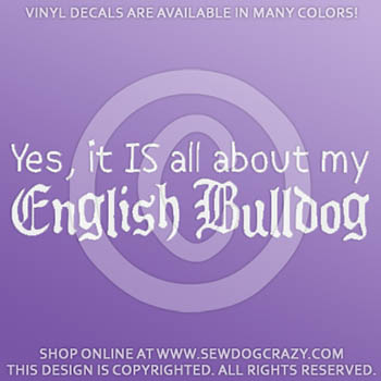 Funny English Bulldog Vinyl Sticker
