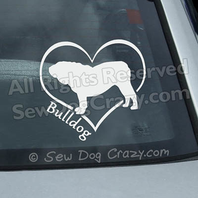 Love Bulldogs Car Window Decals