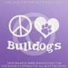 Peace Love Bulldogs Decal