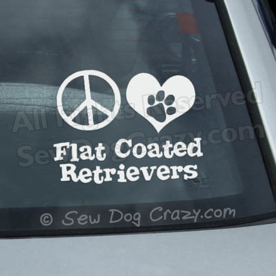 Peace Love Flat Coated Retriever Sticker