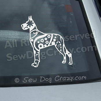 Great Dane Car Window Sticker