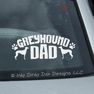 Greyhound Dad Car Window Sticker
