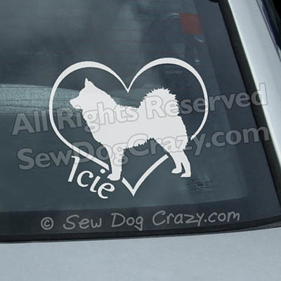 Icelandic Sheepdog Heart Car Window Sticker