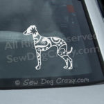 Paisley Italian Greyhound Car Window Sticker