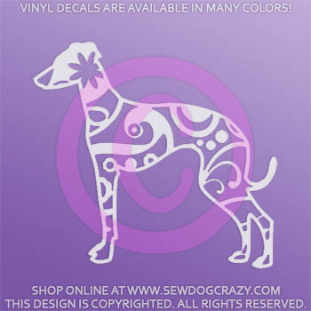 Paisley Italian Greyhound Car Sticker