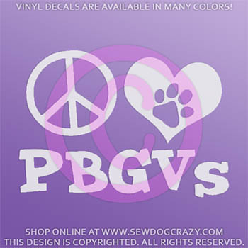 Peace Love PBGV Decal