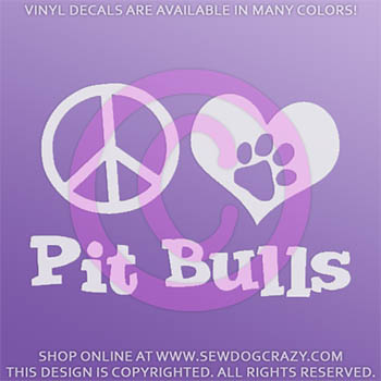 Peace Love Pit Bulls Decals