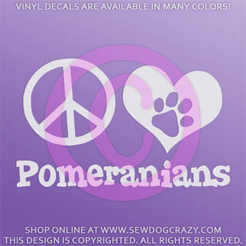 Peace Love Pomeranians Decal