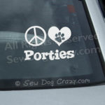 Peace Love Portuguese Water Dog Decal