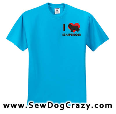 I Love Schapendoes embroidered TShirt