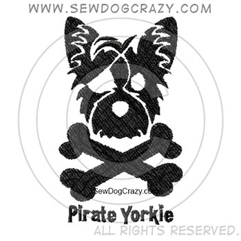 Embroidered Pirate Yorkie Shirts