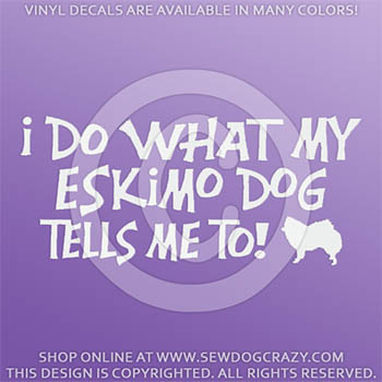 Funny American Eskimo Dog Vinyl Sticker