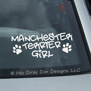 Manchester Terrier Girl Vinyl Sticker
