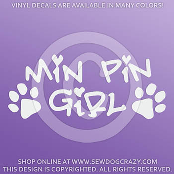 Min Pin Girl Vinyl Sticker