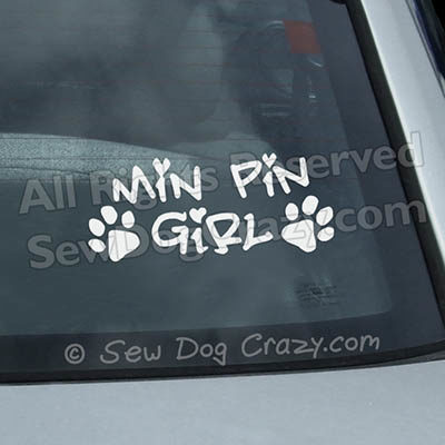 Min Pin Girl Car Window Sticker