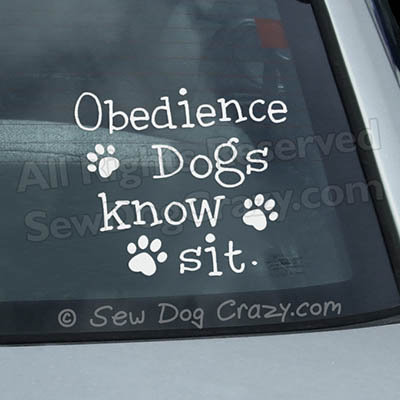 Dog Obedience Car Window Sticker