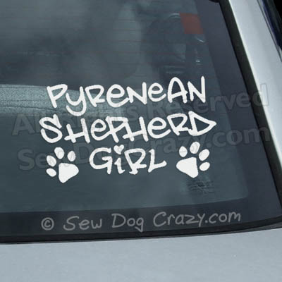 Pyrenean Shepherd Girl Car Sticker
