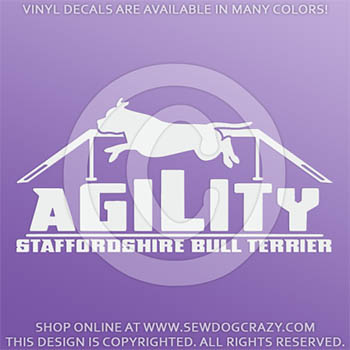 Staffie Agility Dog Vinyl Decal