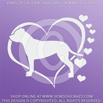 Heart Staffie Dog Vinyl Sticker
