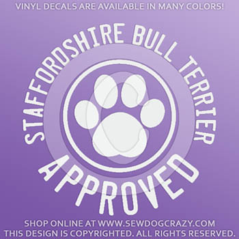 Staffordshire Bull Terrier Approved Decal