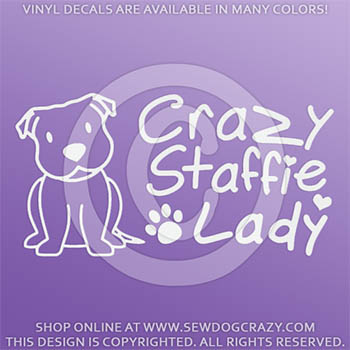 Crazy Staffie Lady Decal