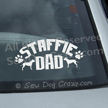 Staffordshire Bull Terrier Dad Vinyl Decal