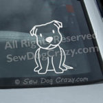 Cartoon Staffordshire Bull Terrier Car Sticker