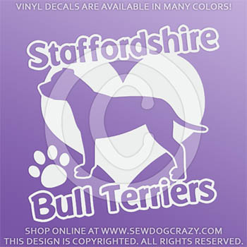 Love Staffordshire Bull Terriers Stickers