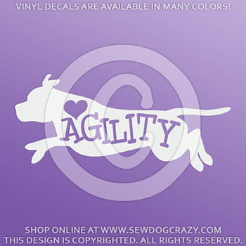 Love Agility Staffie Vinyl Sticker