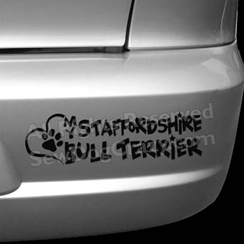 I Love my Staffordshire Bull Terrier Car Sticker