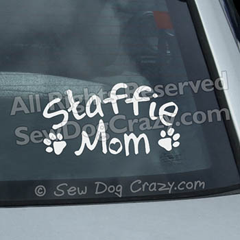 Staffie Mom Car Window Sticker