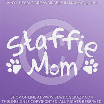Staffie Mom Vinyl Sticker