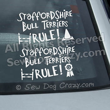 Staffordshire Bull Terriers Rule Car Decal