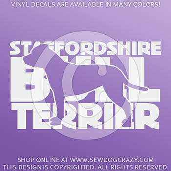 Staffordshire Bull Terrier Vinyl Car Sticker