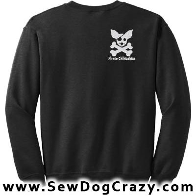 Embroidered Pirate Chihuahua Sweatshirts
