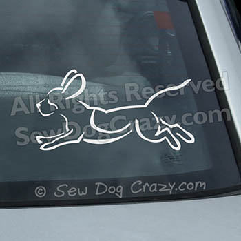 Jumping Beagle Car Sticker